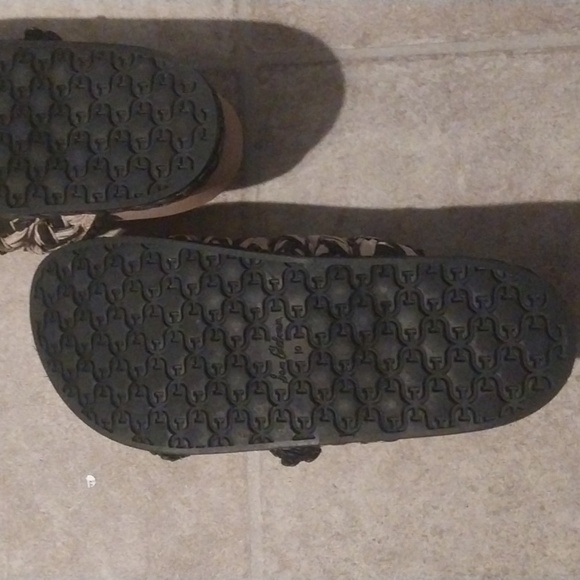 Sam Edelman Reina Raffia Woven Slide Sandal Buckle Black & Tan Size 10 - Picture 8 of 9